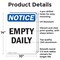 Signmission Empty Daily, 10 in W x Rectangle, Aluminum OS-2PACK-NS-A-1014-V-12026 - alternate 4